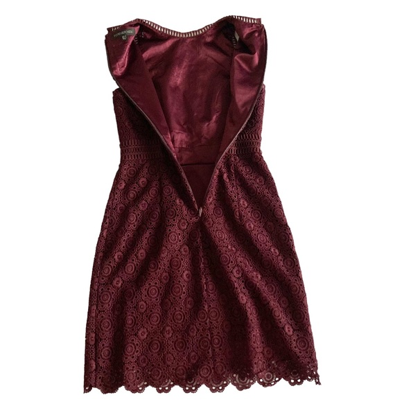 Forever New deep purple plum lace/crochet embroidered bodycon dress size 2 - Picture 3 of 6